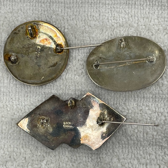 3 Vintage Alpaca Mexico Sterling Pendants and Pins/Brooches - Picture 6 of 11